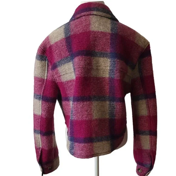 Ariztia Wilfred free Ganna Jacket short, pink blue plaid - Picture 4 of 11